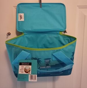 Trader Joe's Mini Insulated Tote Bag Teal Blue